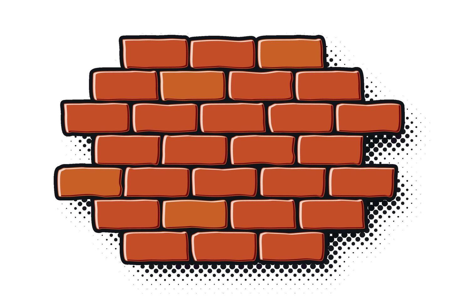 cartoon brick wall fragment vector