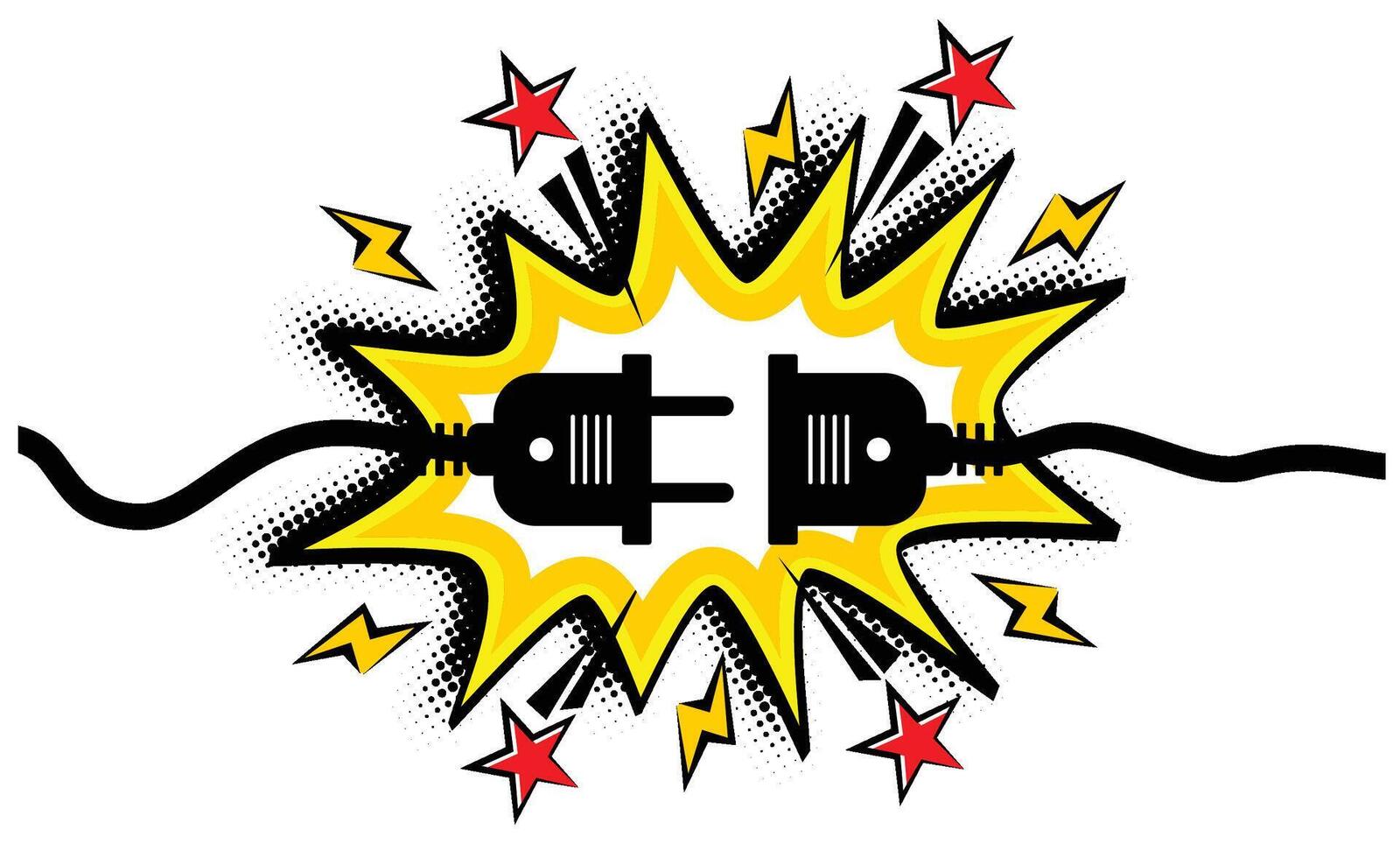 Electric socket with plug vector
