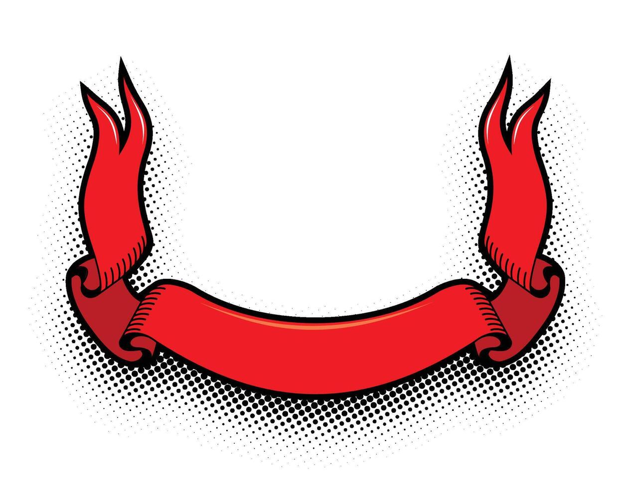 red ribbon banner icon vector