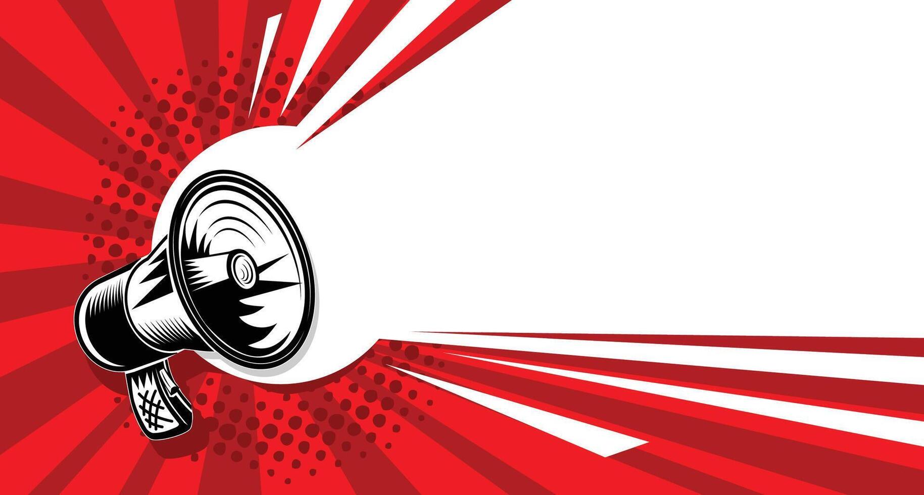 Important message attention with megaphone vector