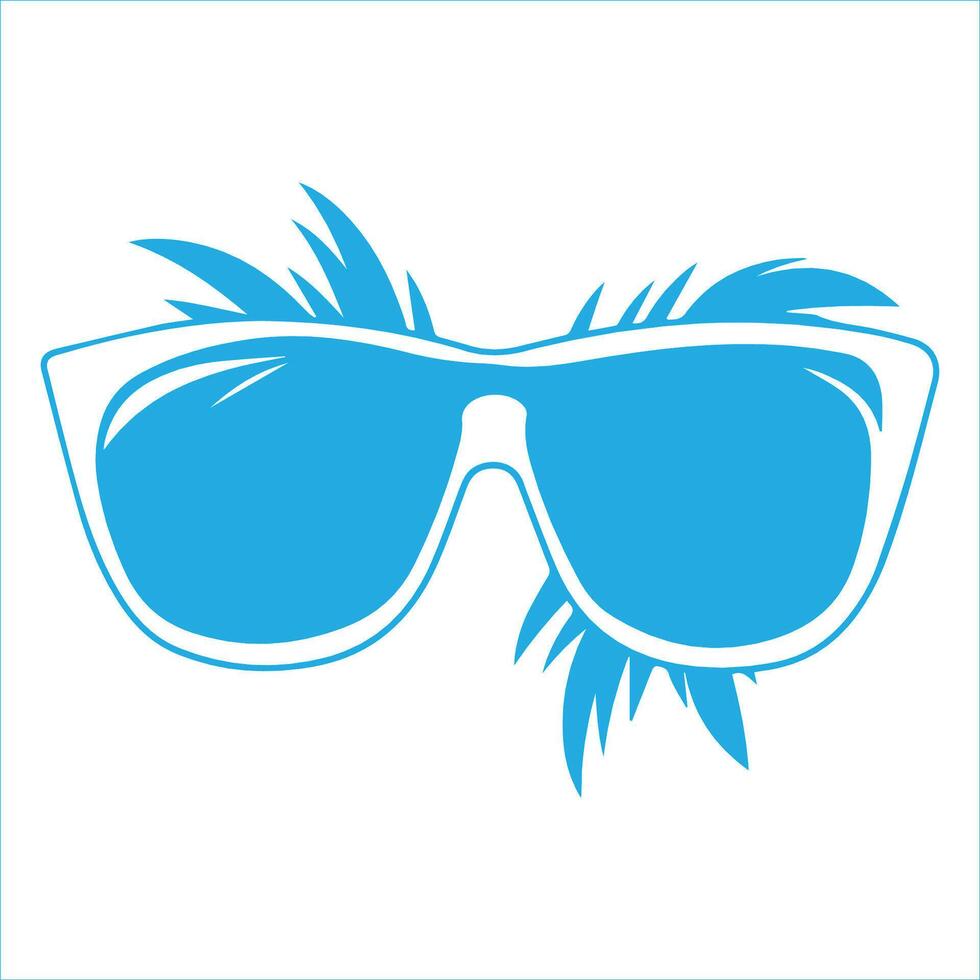 sunglasses with feathers on a white background vector