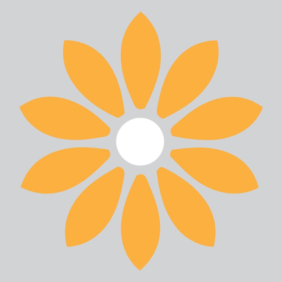 a yellow flower with white center on a gray background vector