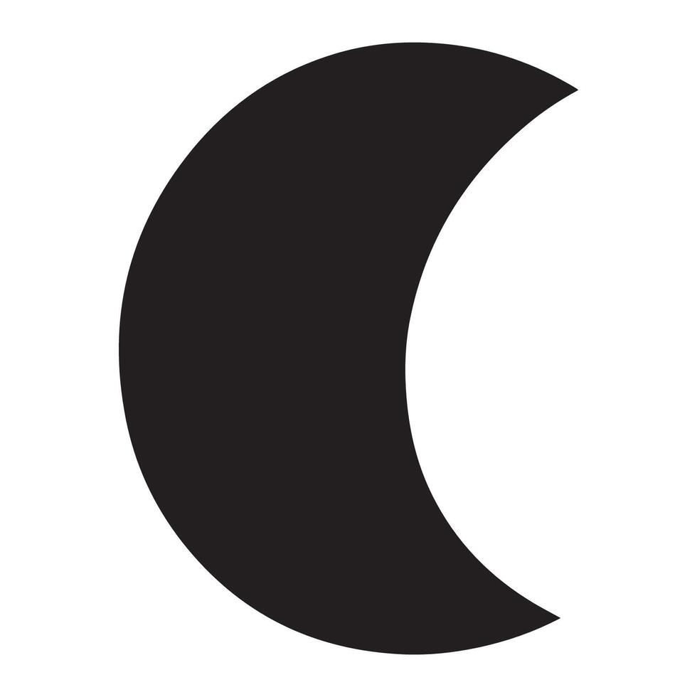 a black and white crescent on a white background vector