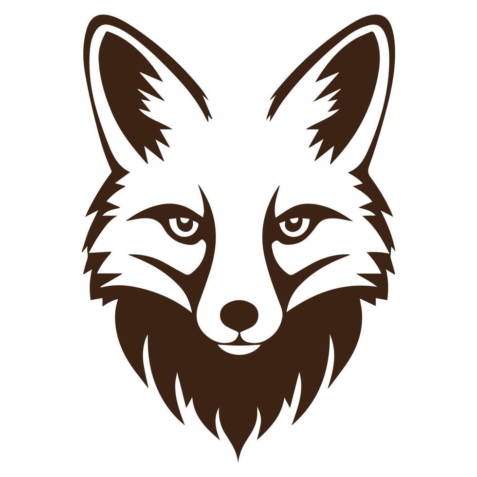 a fox head on a white background vector