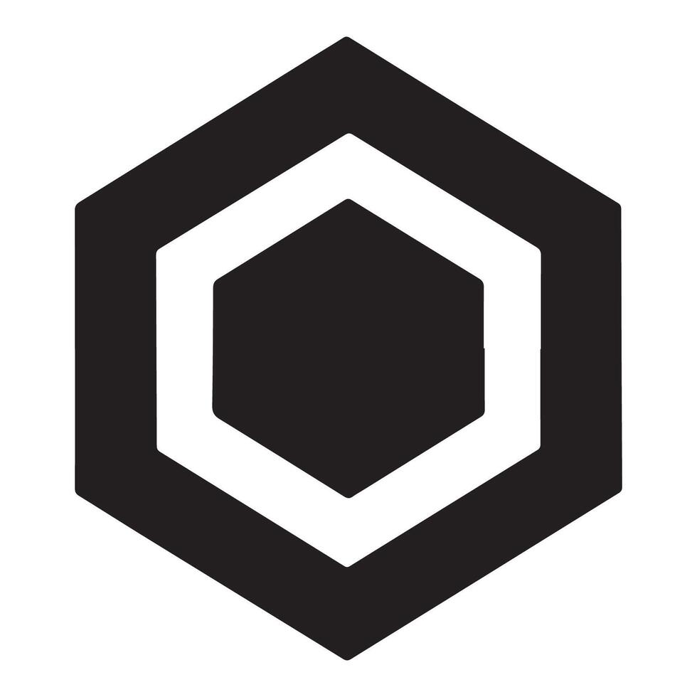 black and white hexagon logo vector
