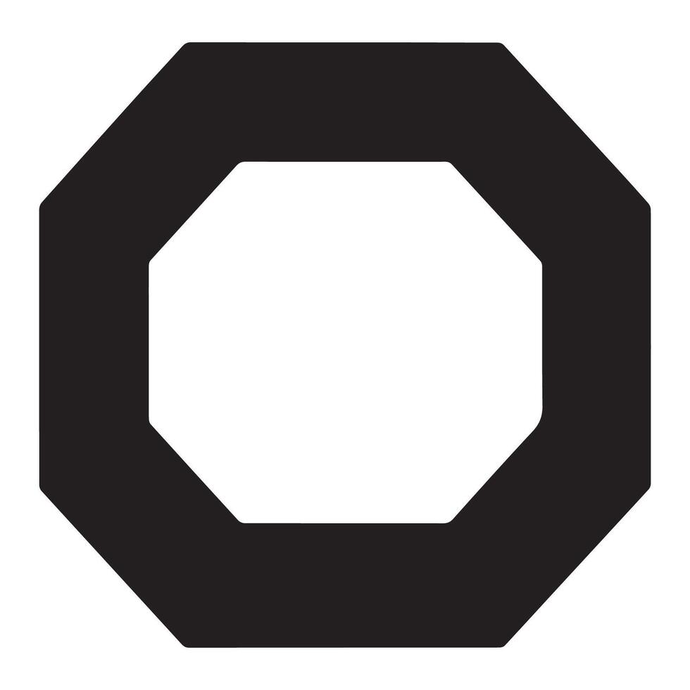 a black and white octagon symbol vector