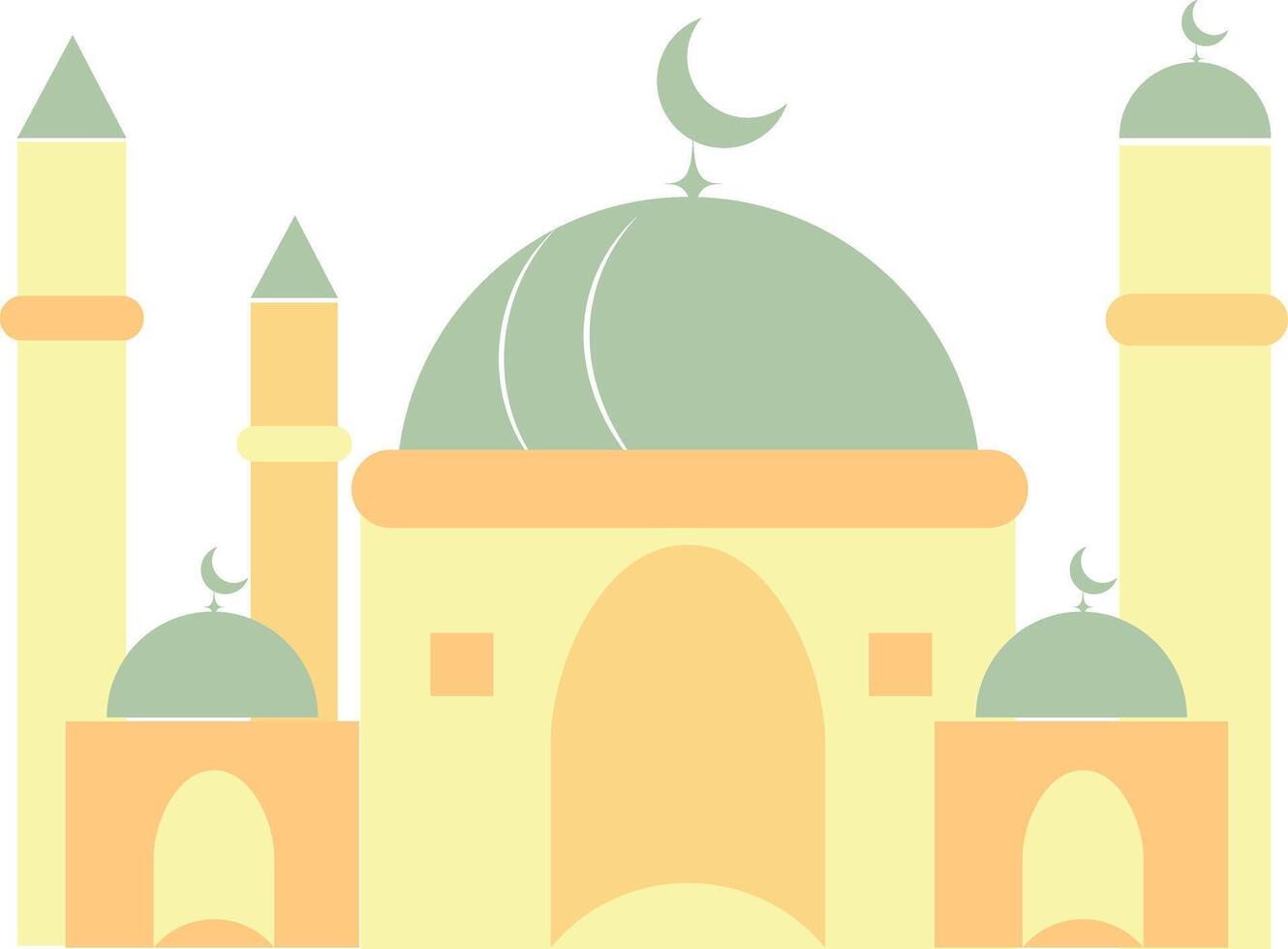 Islamic mosque icon symbol sign with soft colors isolated on white background. Illustration design vector