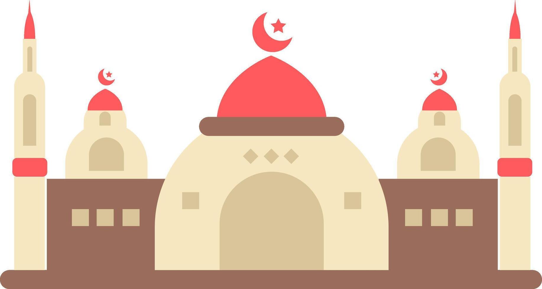 Moslem mosque icon symbol sign isolated on white background. Illustration template design 3 vector