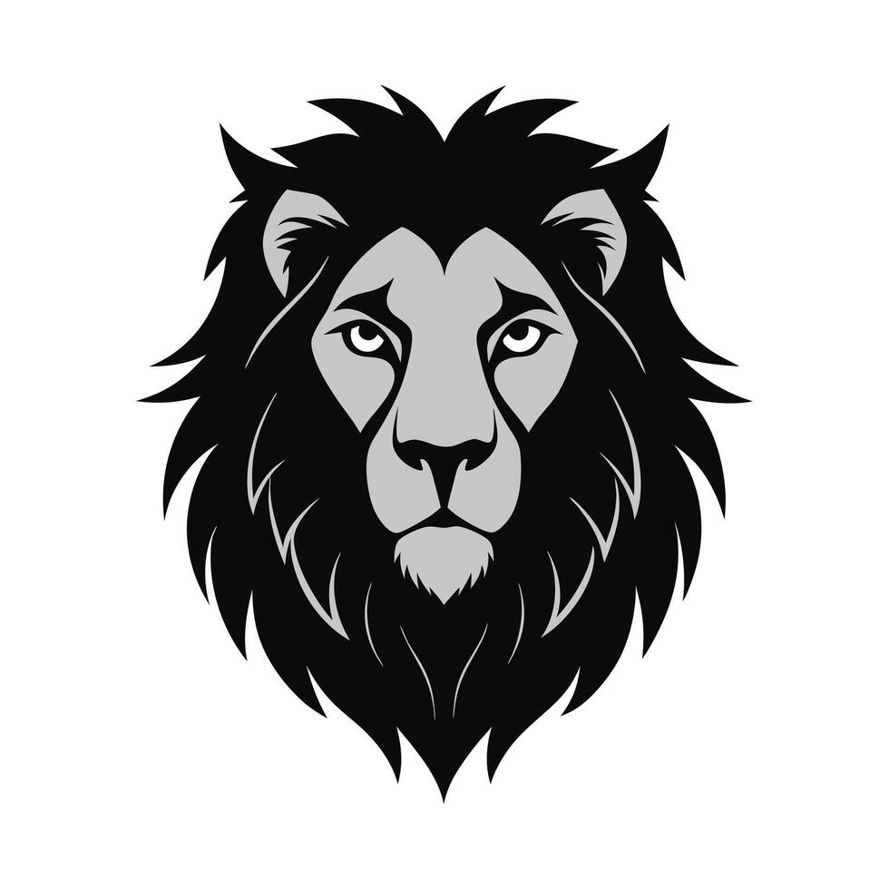 lion head silhouette design on a white background vector