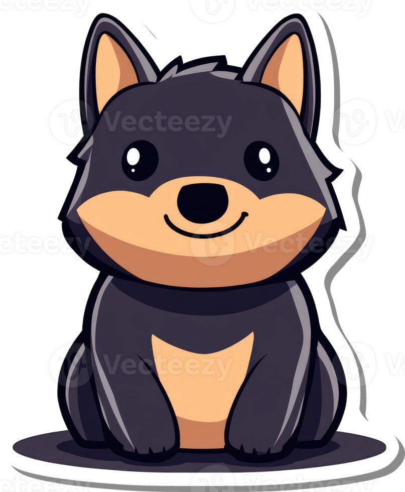 Adorable Cartoon Dog Sitting Contentedly png