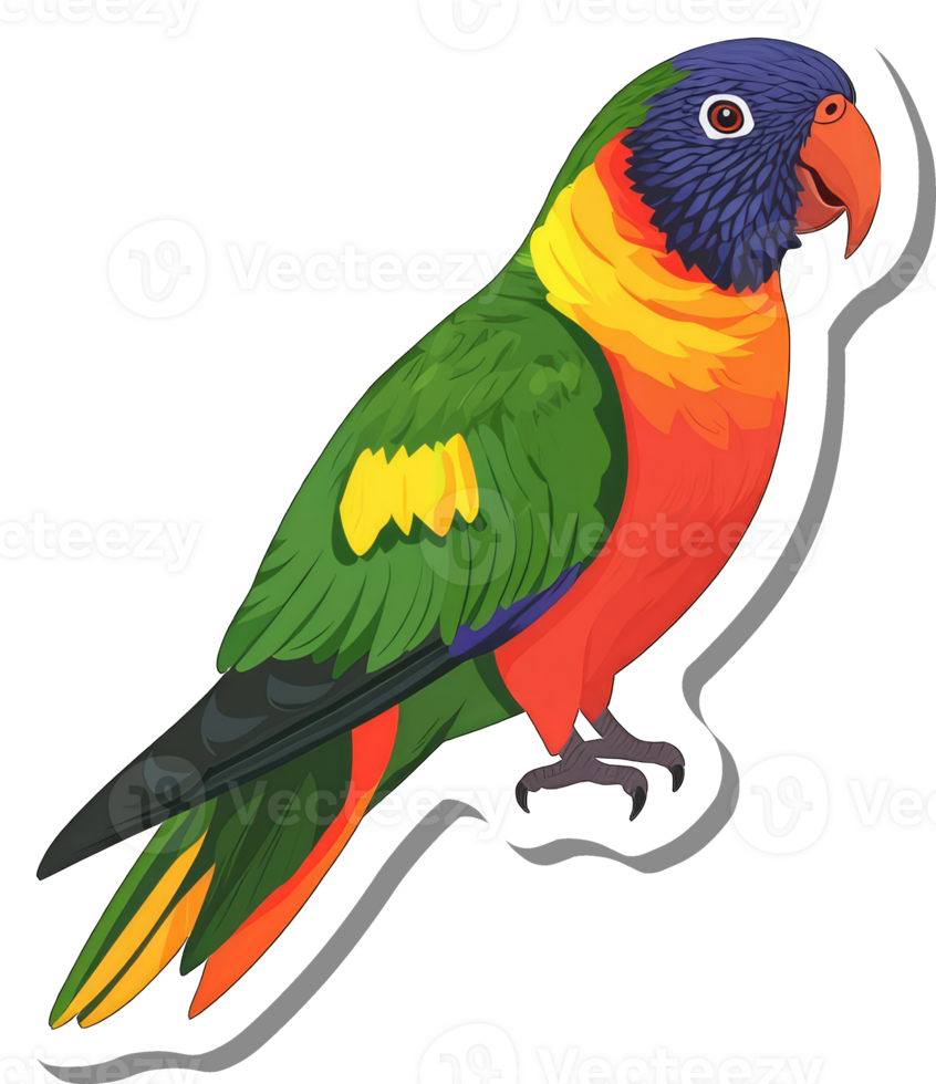 A Colorful Rainbow Lorikeet Bird Sticker png