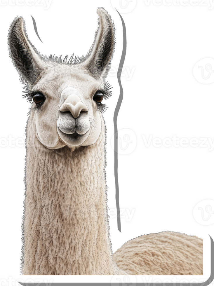 A Close Up Portrait Of A Fluffy Llama png