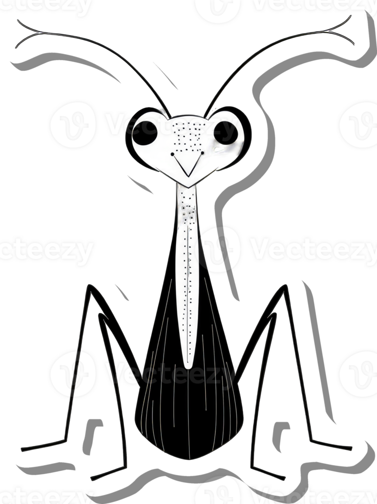 A Cartoon Praying Mantis Illustration Sticker png