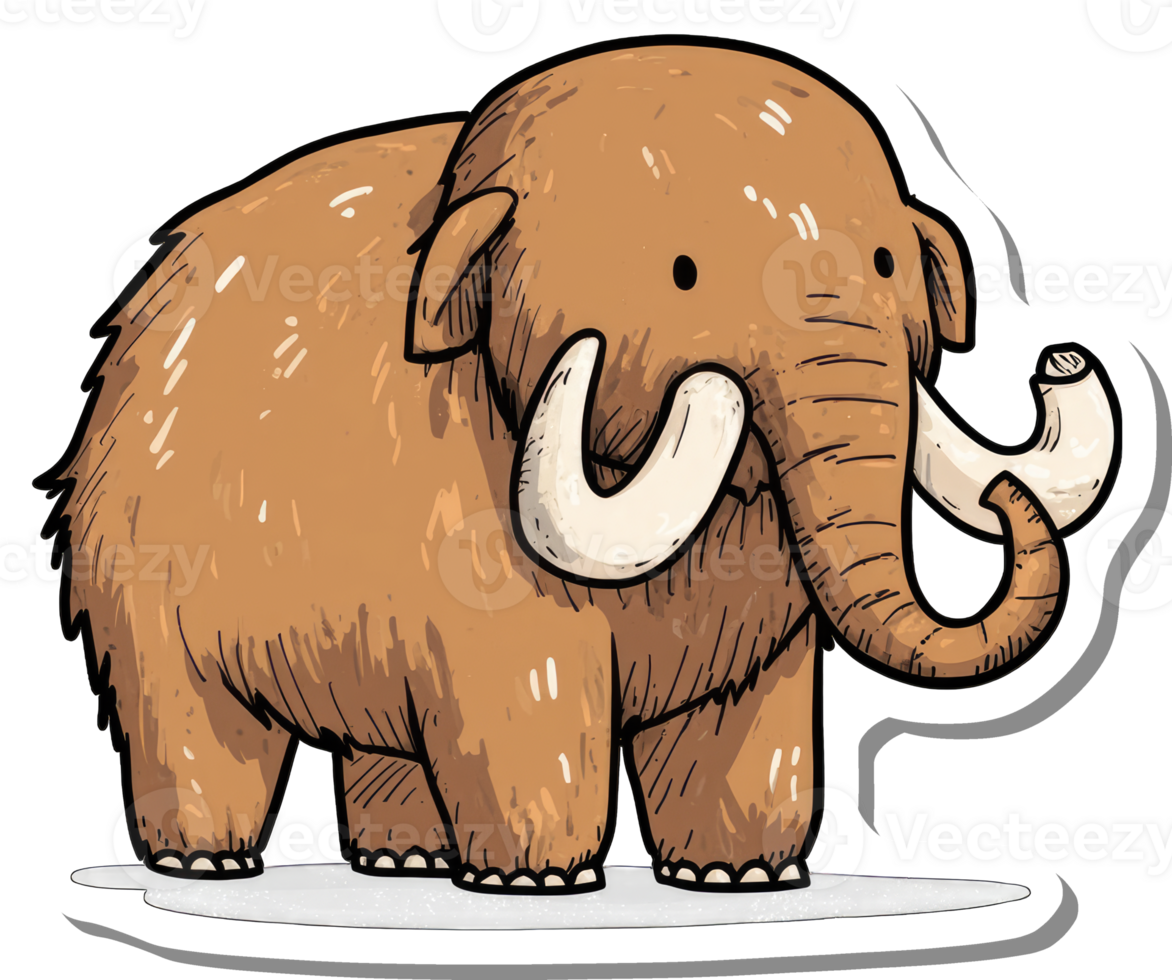 Woolly Mammoth Sticker Adorable Ice Age Creature png