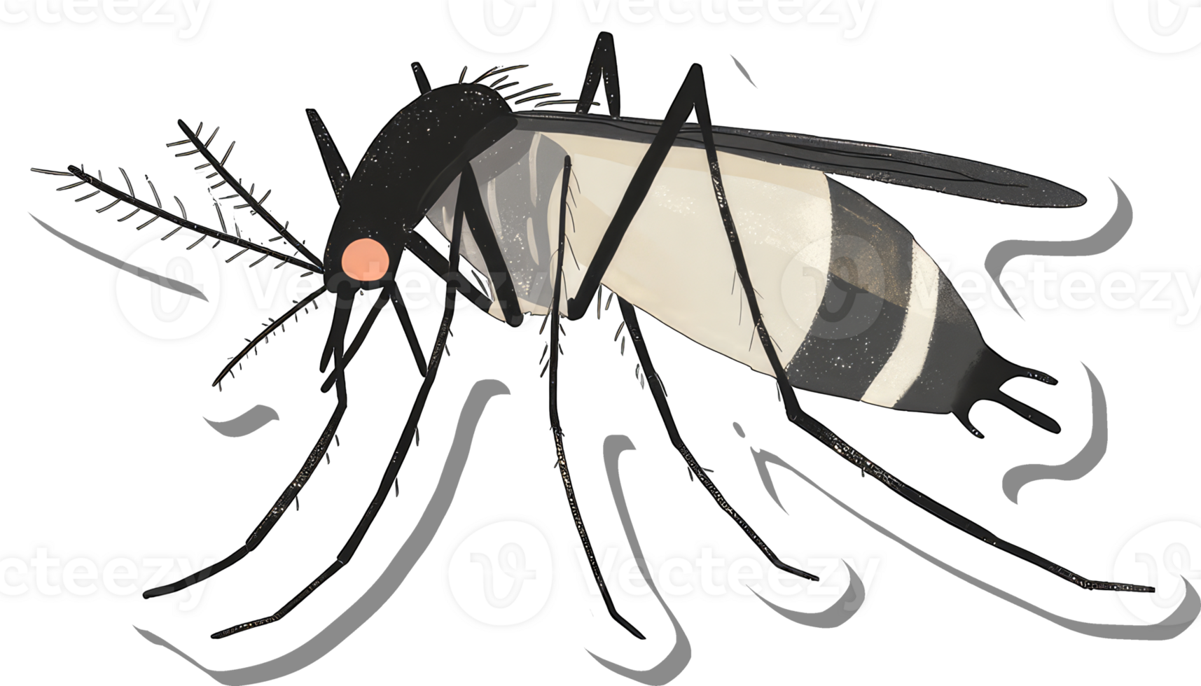 A Sticker Illustration Of A Mosquito Insect png
