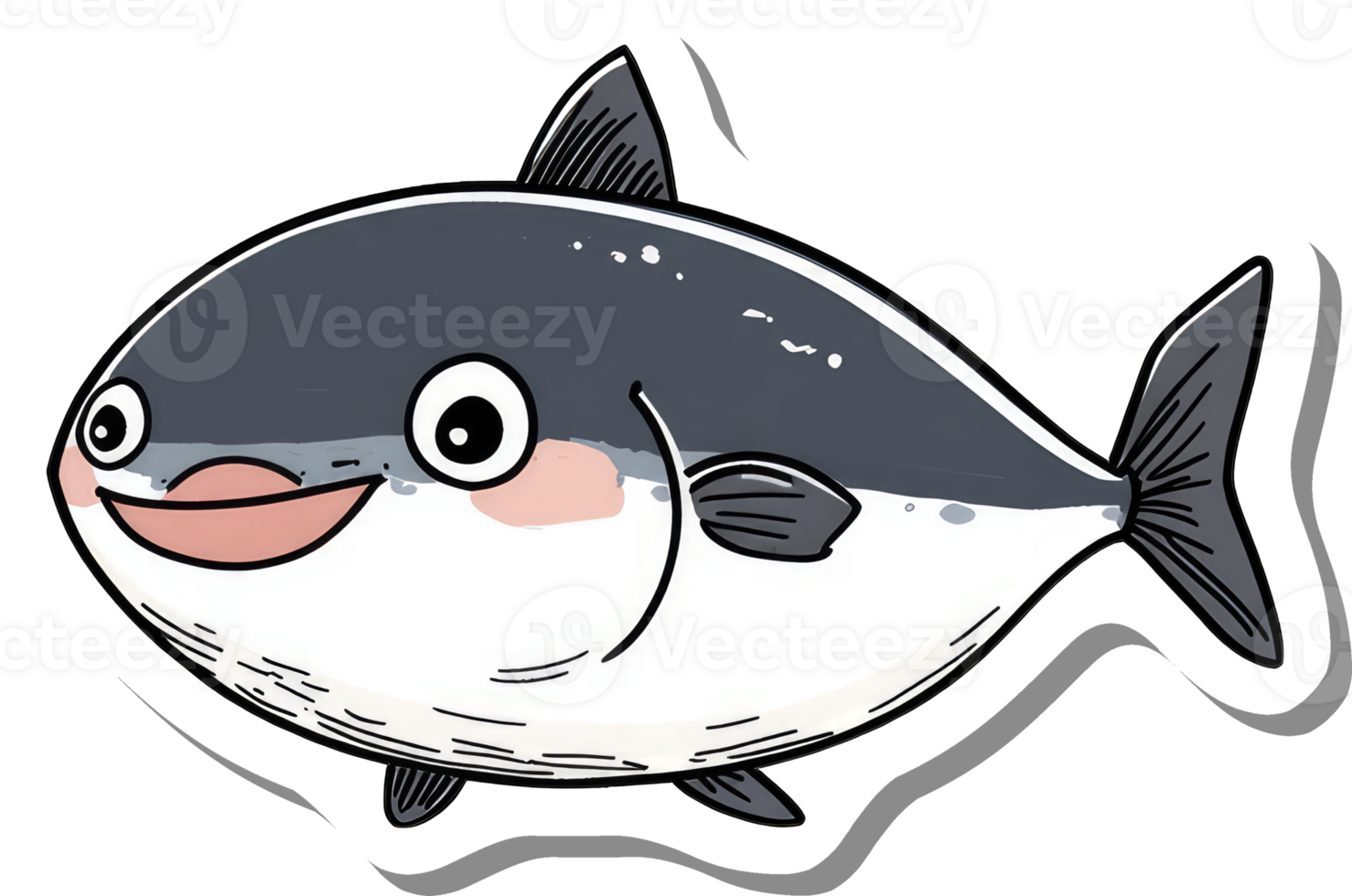 Cartoon Illustration Of A Happy Pacific Saury Fish png