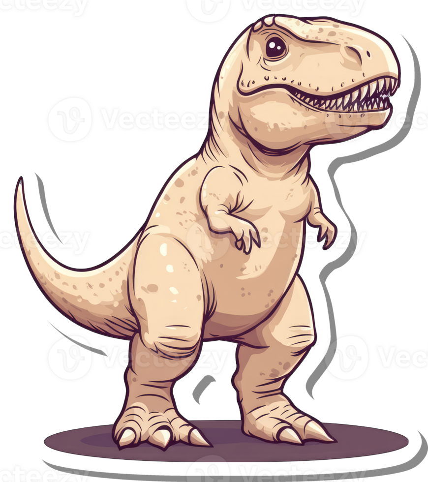 Adorable Cartoon Tyrannosaurus Rex Sticker Design png