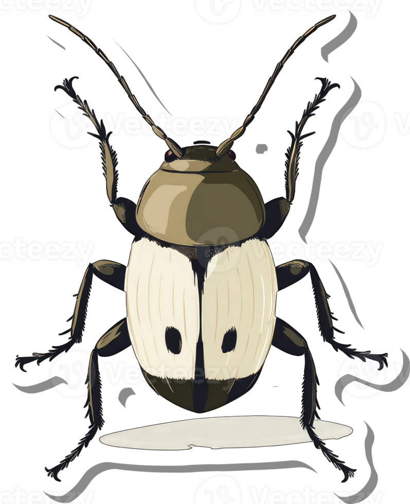 Illustrated Sticker Of A Unique Beetle Species png