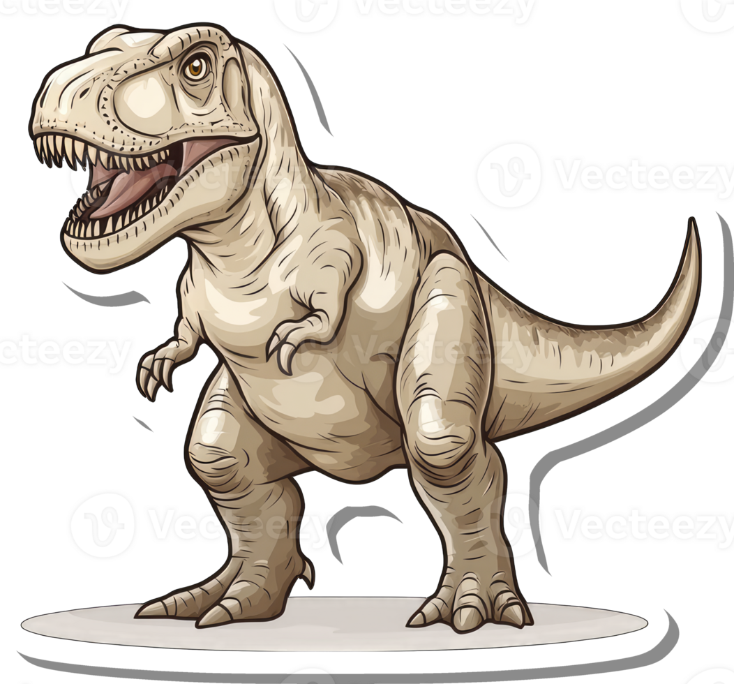 Tyrannosaurus Rex Sticker Illustration Showing Powerful Dinosaur png