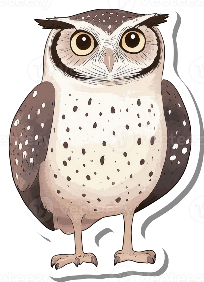 Spotted Owl Sticker A Detailed Illustration Of A Bird png