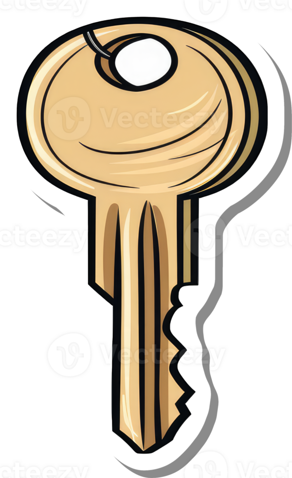A Gold Key Sticker Illustration Design png