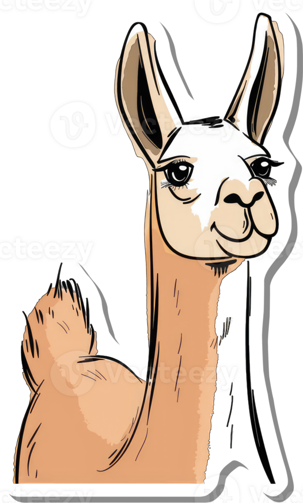 Adorable Llama Sticker A Cute South American Animal png