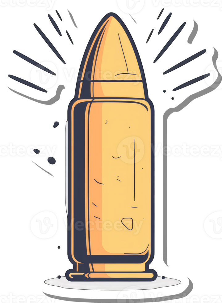 A Stylized Illustration Of A Single Bullet Cartridge png