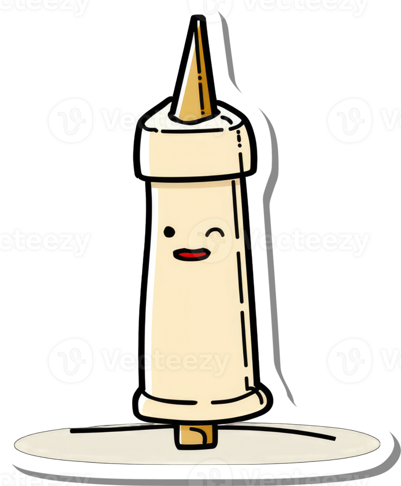 A Winking Cartoon Candle with a Pointed Top png