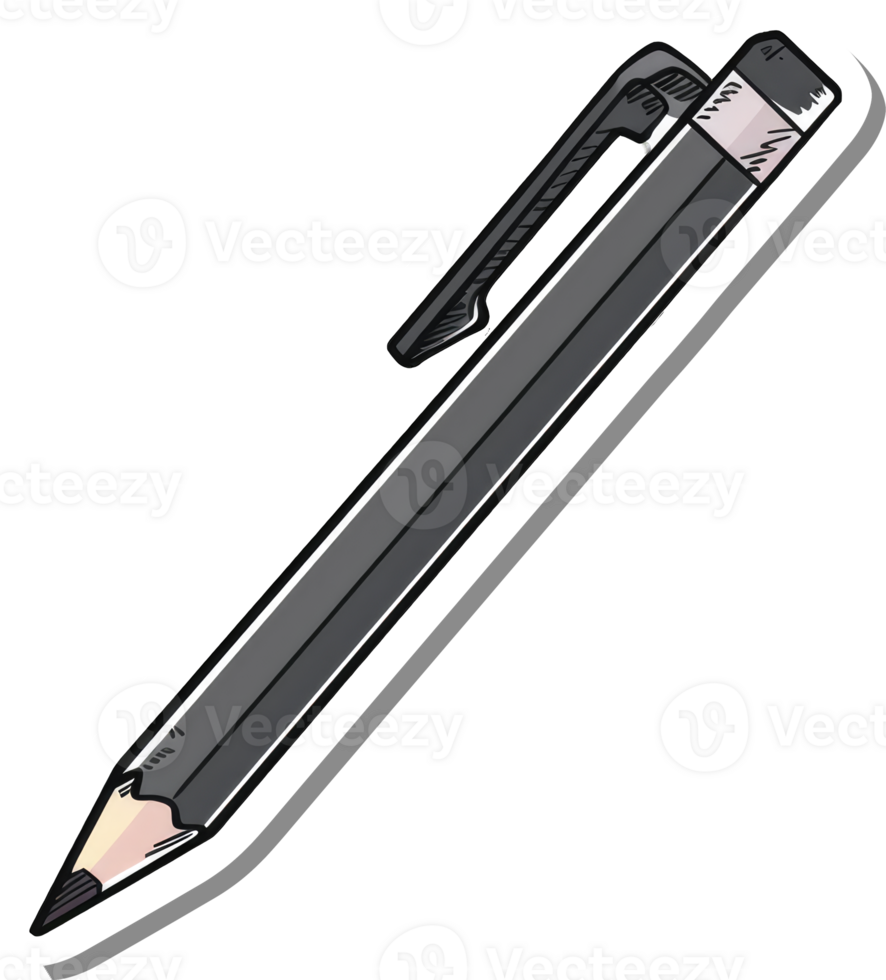 A Dark Grey Mechanical Pencil With Eraser png