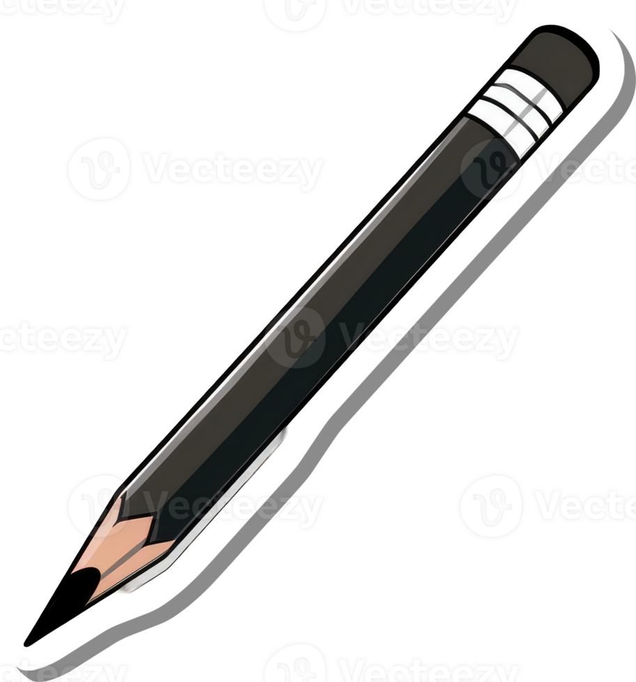 A Dark Graphite Pencil with a Light Eraser png