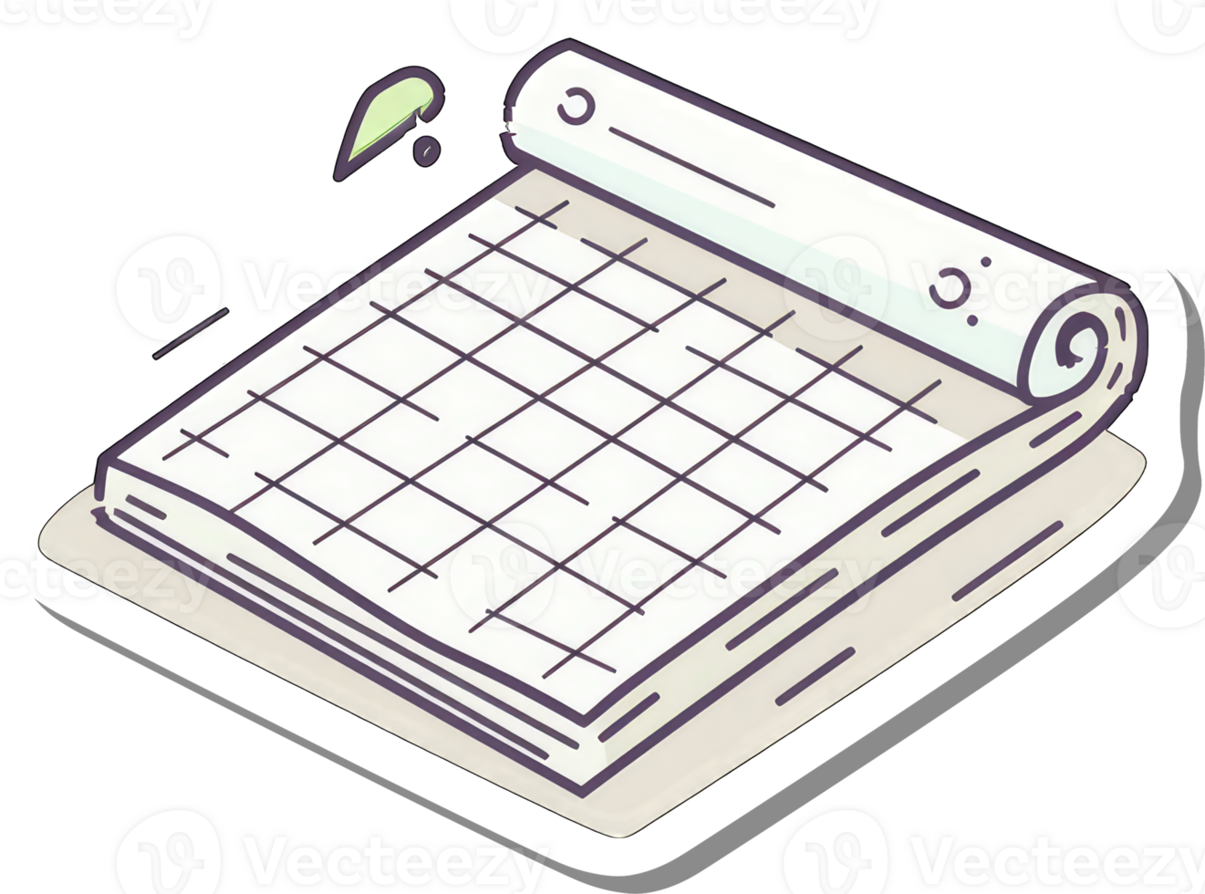 Rolled Gridded Paper Notebook Ready For Notes png