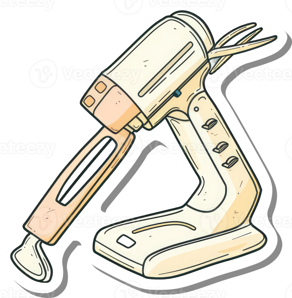 A Cream Colored Electric Handheld Mixer With Attachments png