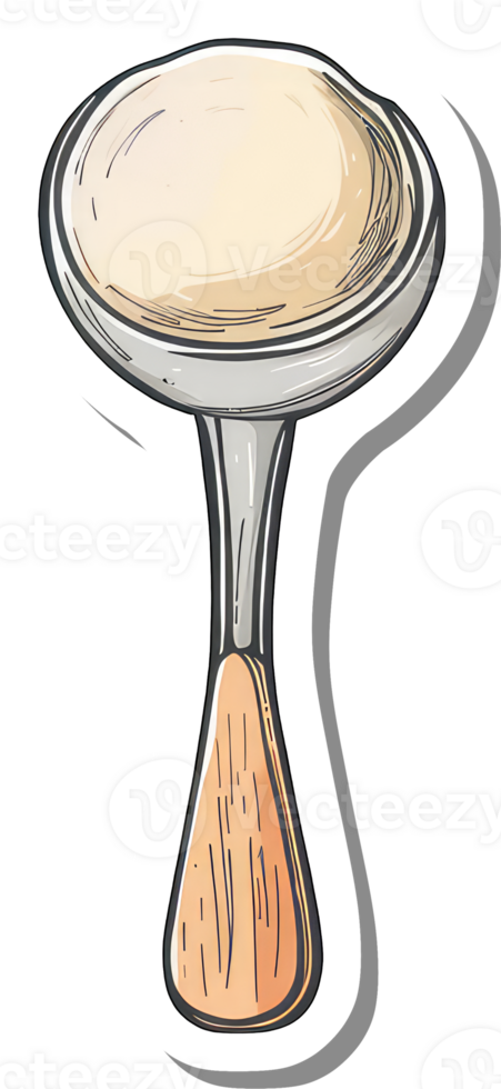 A Stylish Wooden Handled Ice Cream Scoop png