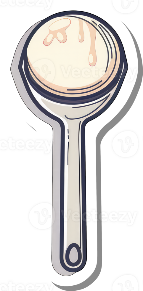 Cooking utensil with creamy mixture inside png