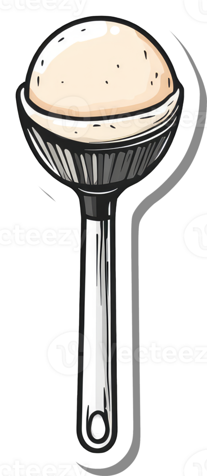 Creamy Food in a Small Metal Pan on a Long Handle png