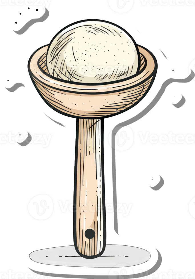Dough in a Wooden Bowl on a Stick png