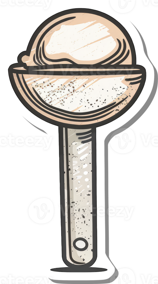Creamy Ice Cream Scoop on a Stick Design png