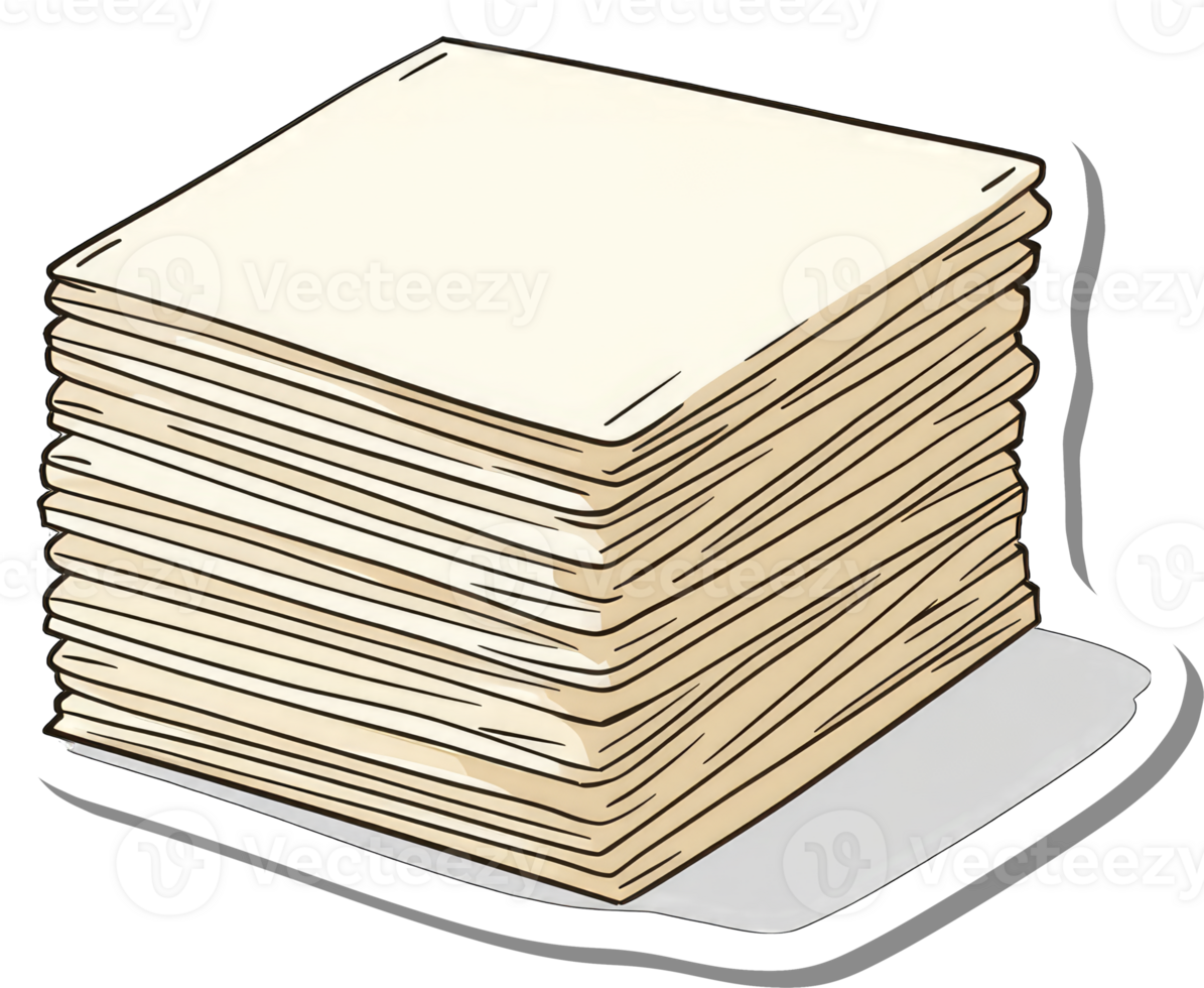 A Stack of Square Paper Sheets Ready For Use png