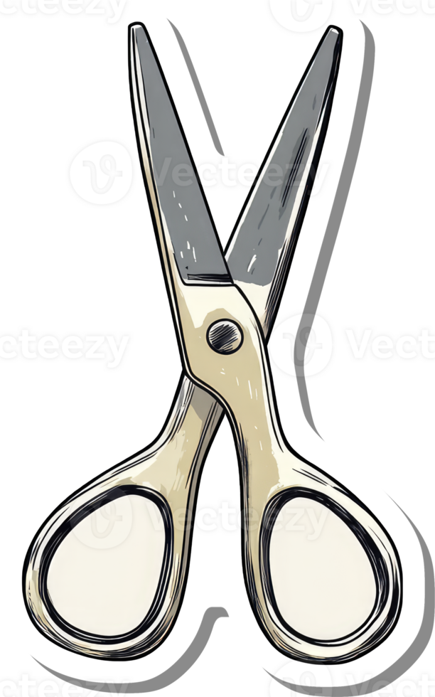 A Detailed Illustration of Closed Metal Scissors png