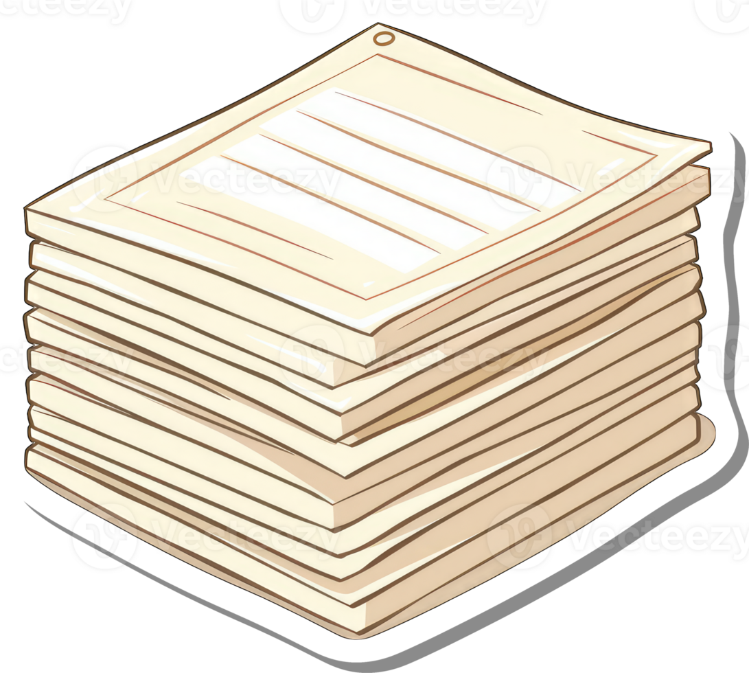 A Stack of Blank Lined Papers Ready For Notes png