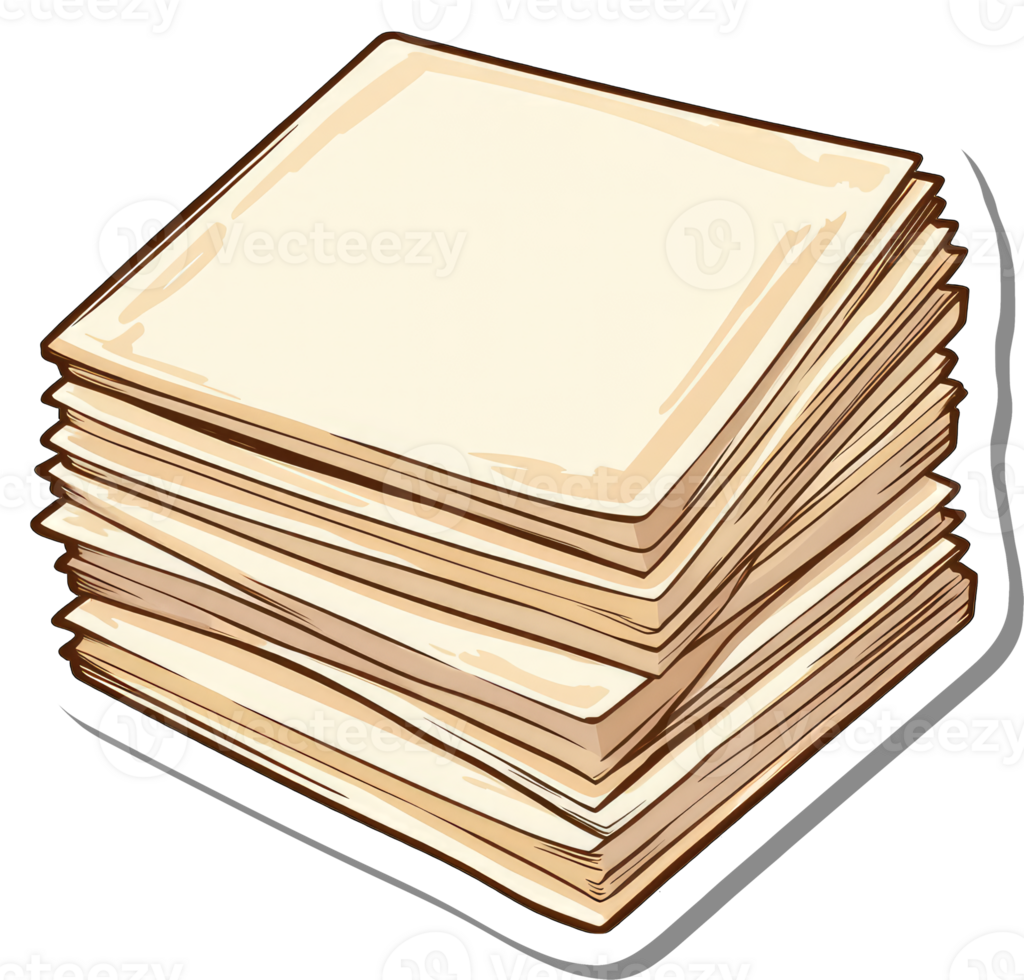 A Stack of Tan Paper Sheets Ready For Use png