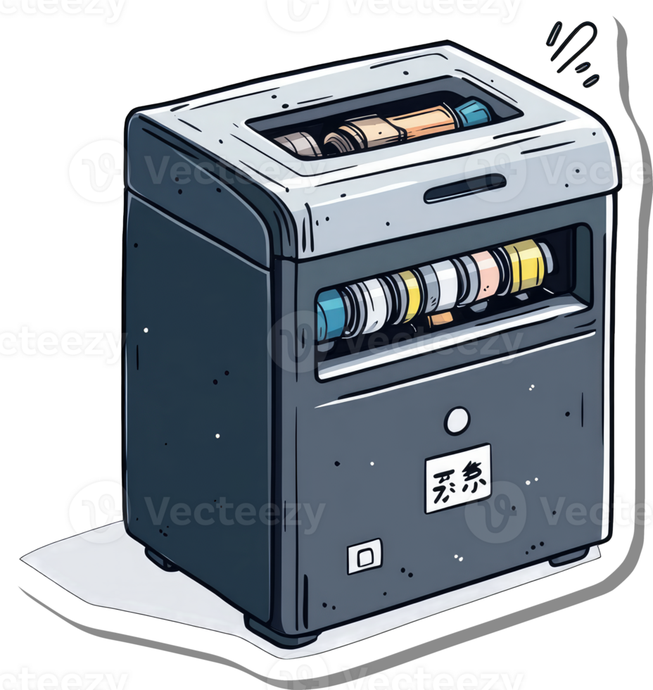 A Cartoon Illustration Of A Label Tape Dispenser Machine png