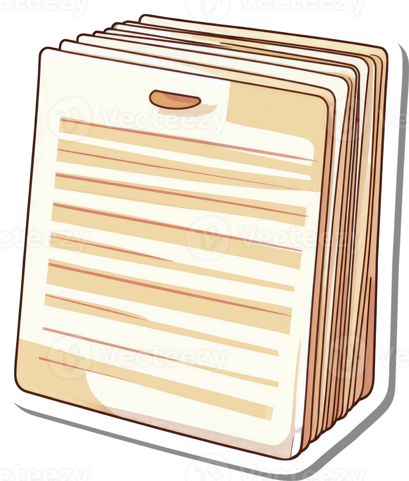Stack of lined papers ready for writing and notes png