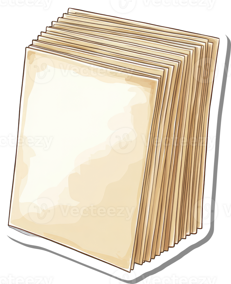 A Stack of Blank Tan Paper Sheets png