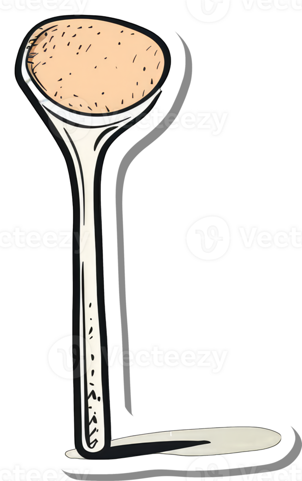 Cartoon drawing of a golf tee with a ball png