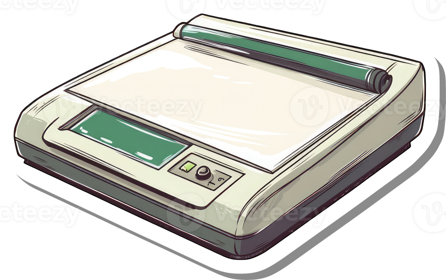 Vintage Roller Printing Machine Illustration Design png