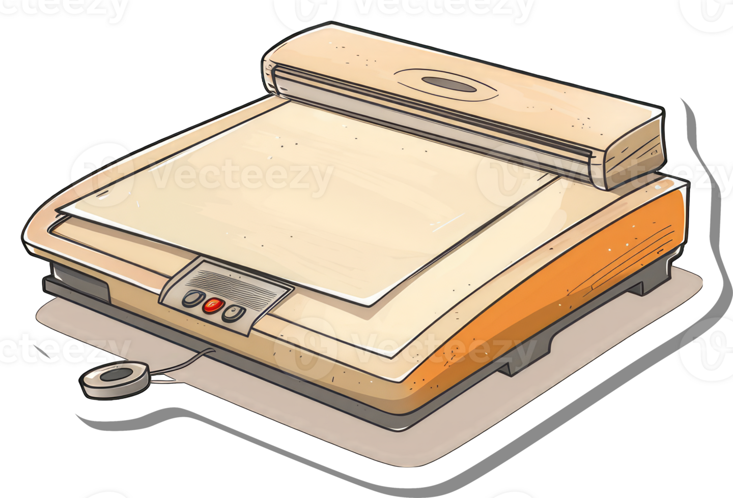 Retro Scanner Machine Digital Document Image Processing Device png