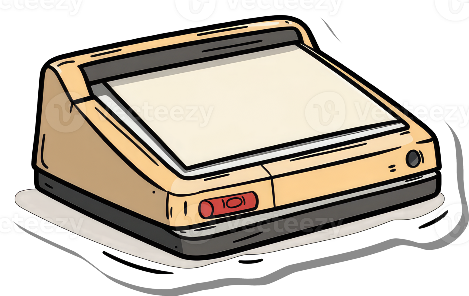 Retro Beige Electronic Device Illustration png
