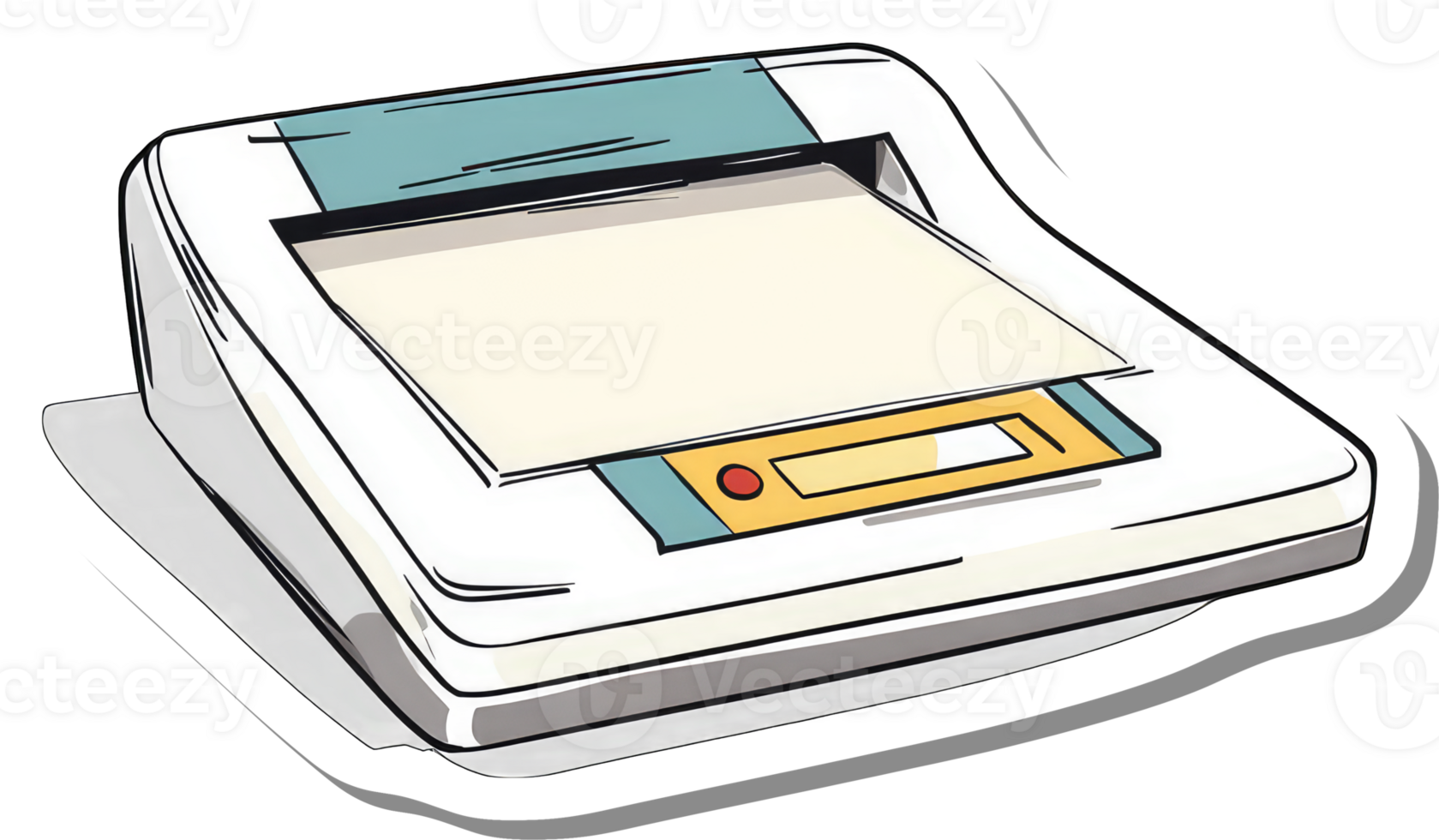 A retro styled document scanner machine illustration png