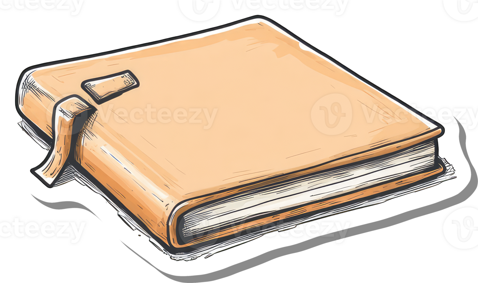 A Tan Leather Bound Book with a Clasp png